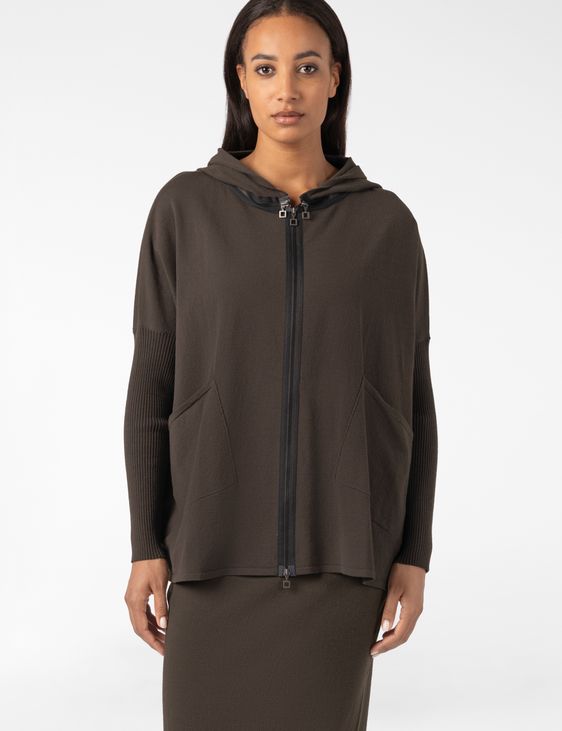 Sarah Pacini Hooded cardigan – viscose stretch