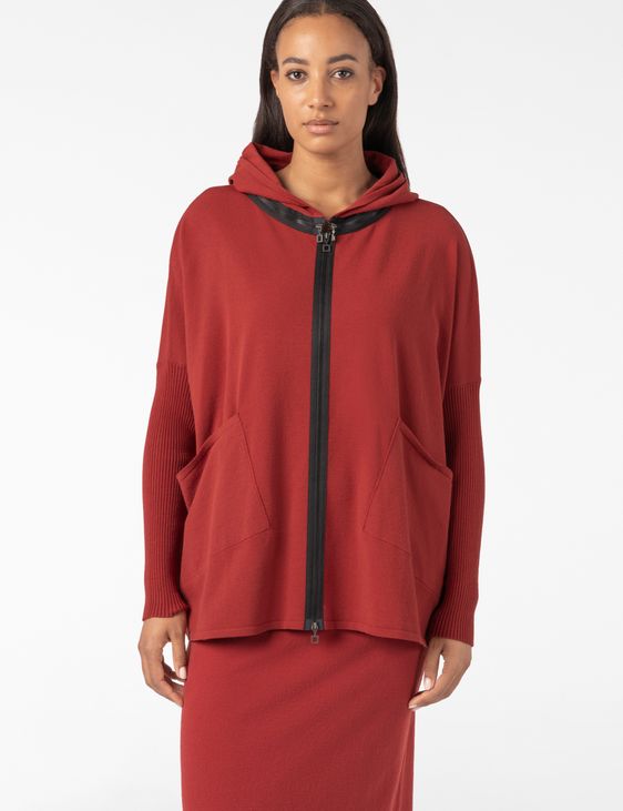 Sarah Pacini Hooded cardigan – viscose stretch