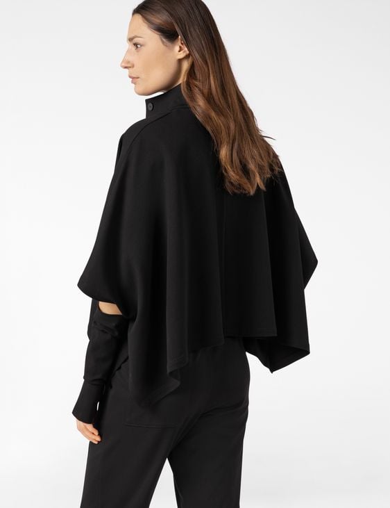 Sarah Pacini PONCHO MET AFNEEMBARE WANTEN – STRETCH JERSEY