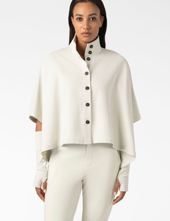 Sarah Pacini PONCHO WITH REMOVABLE MITTENS – STRETCH JERSEY