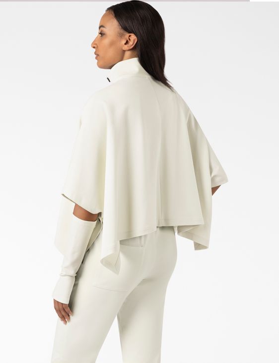 Sarah Pacini PONCHO WITH REMOVABLE MITTENS – STRETCH JERSEY