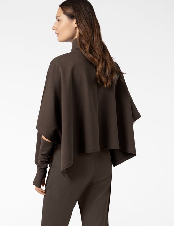 Sarah Pacini PONCHO WITH REMOVABLE MITTENS – STRETCH JERSEY