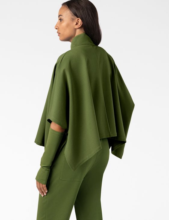 Sarah Pacini PONCHO MET AFNEEMBARE WANTEN – STRETCH JERSEY