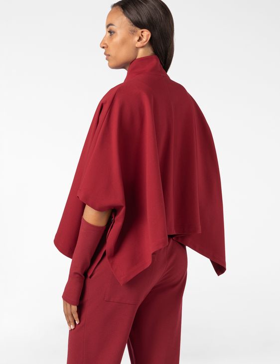 Sarah Pacini PONCHO MET AFNEEMBARE WANTEN – STRETCH JERSEY