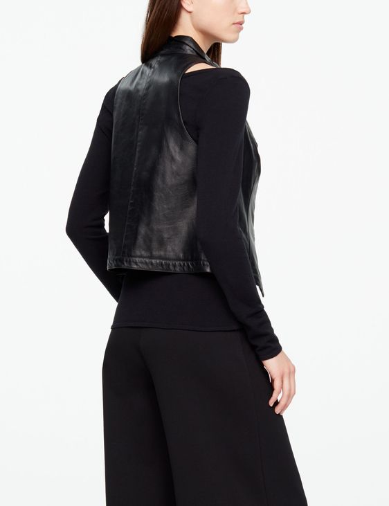 Sarah Pacini Leather jacket – sleeveless