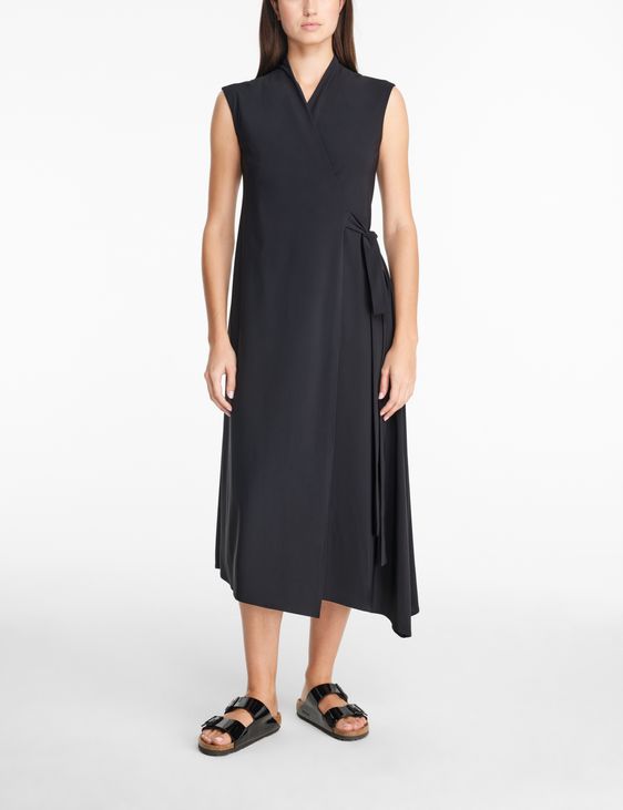 Sarah Pacini Maxi-Wickelkleid – Techno-Stoff