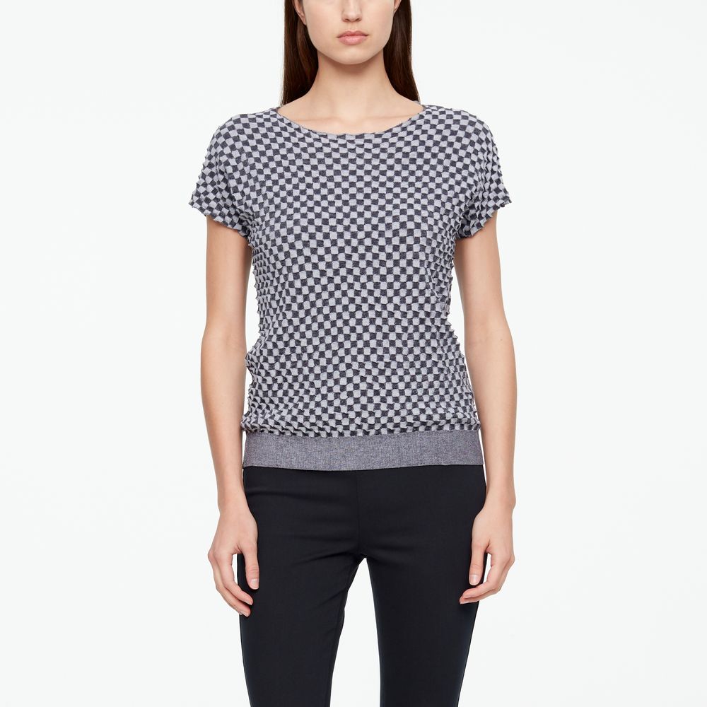 Sarah Pacini SWEATER AUS MAKO-BAUMWOLLE - DAMIER