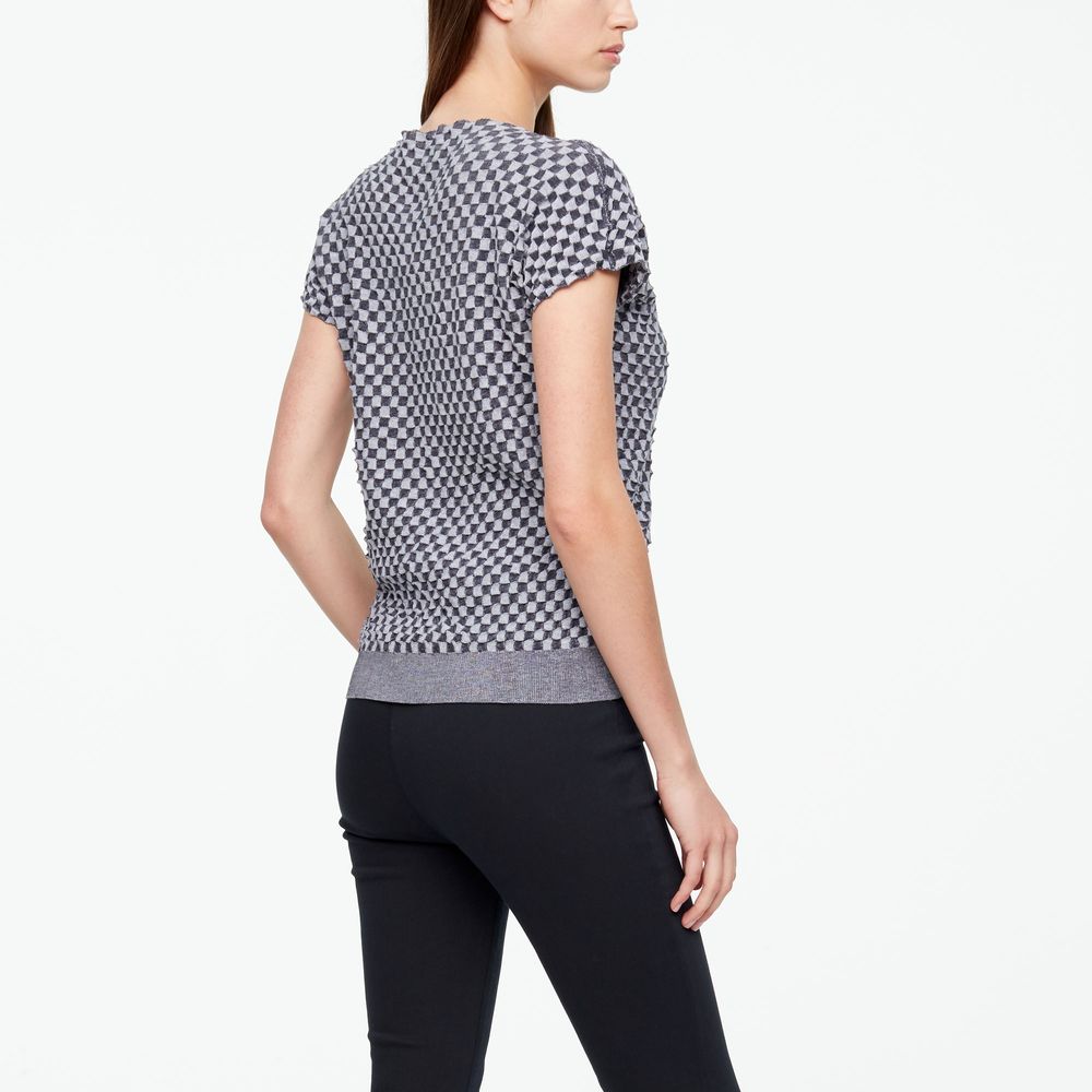 Sarah Pacini SWEATER AUS MAKO-BAUMWOLLE - DAMIER