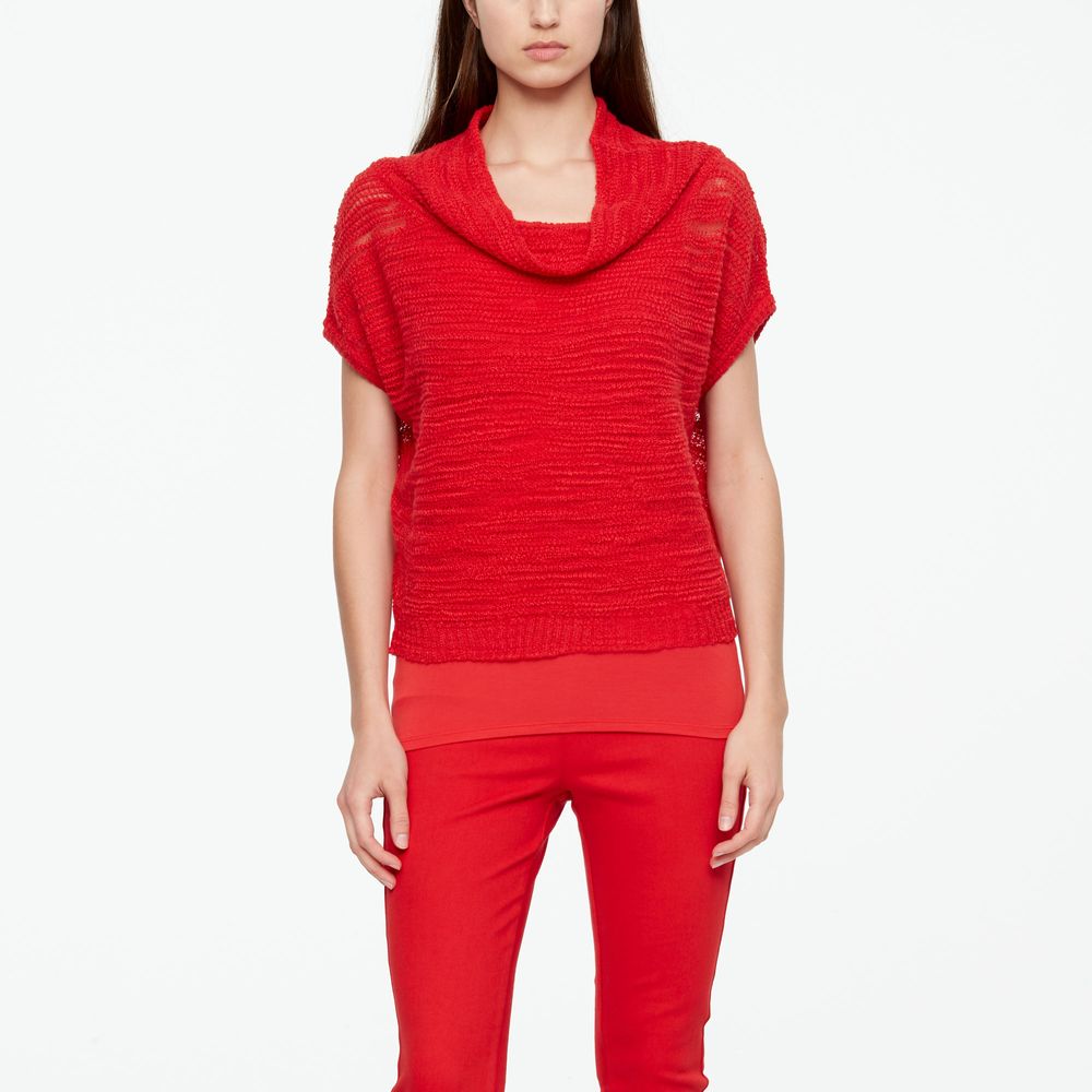 Sarah Pacini OPENWORK SWEATER - SHORT SLEEVES