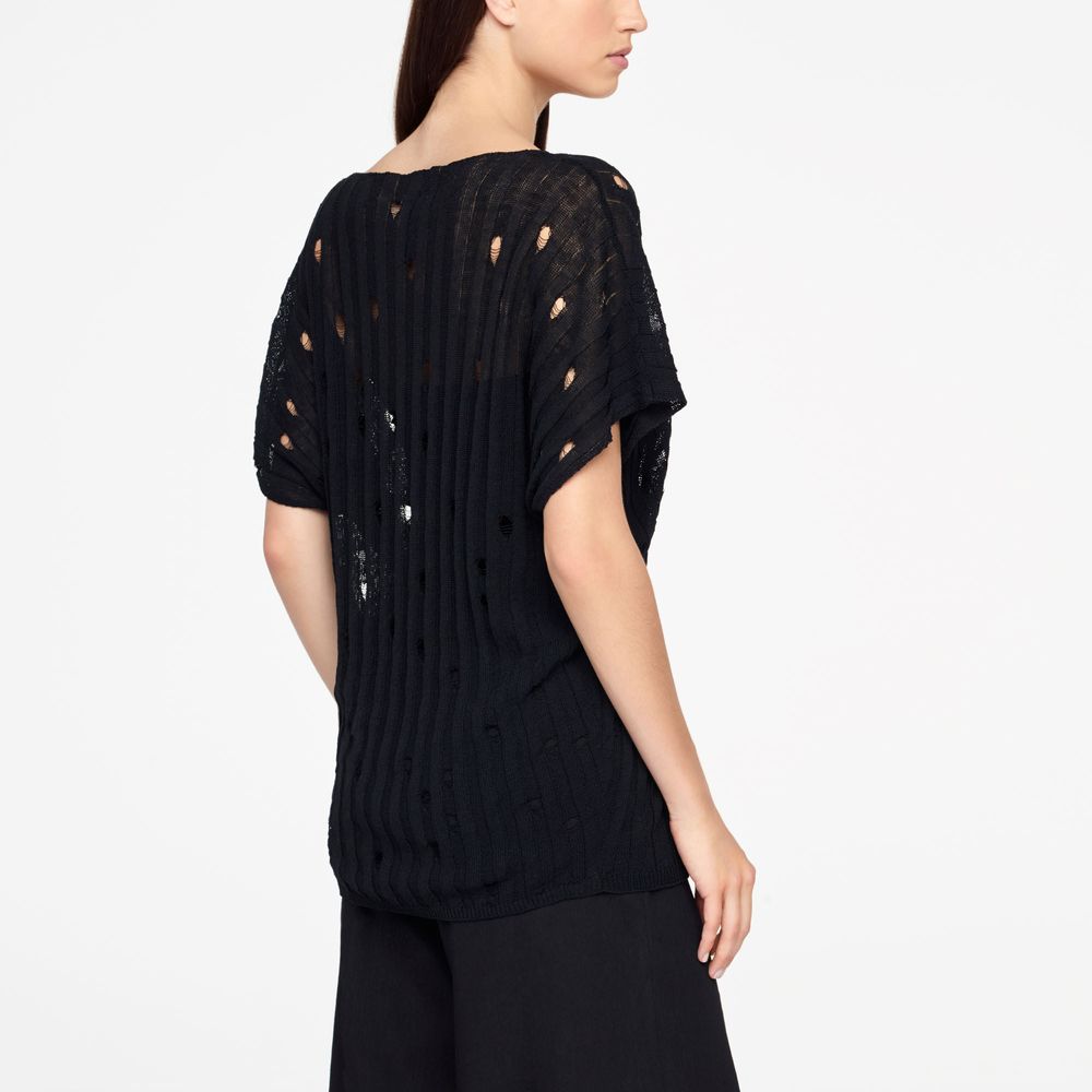 Sarah Pacini LEINEN-SWEATER - V-AUSSCHNITT