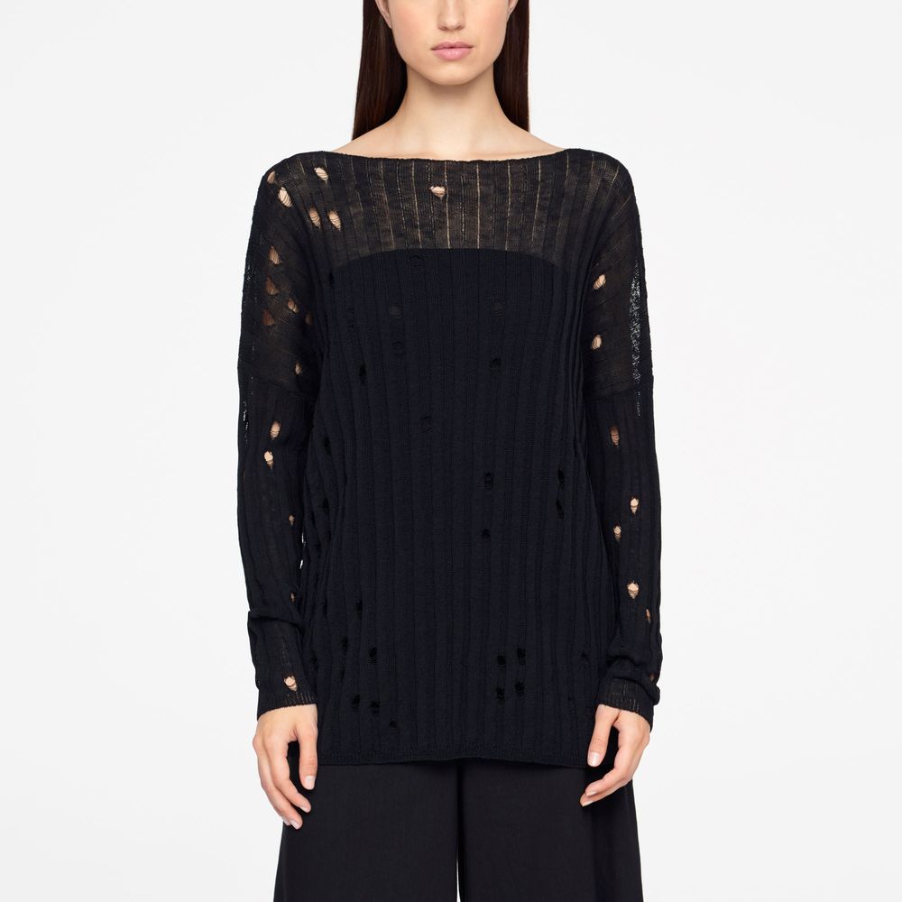 Sarah Pacini PULL EN LIN - MAILLE AJOURÉE