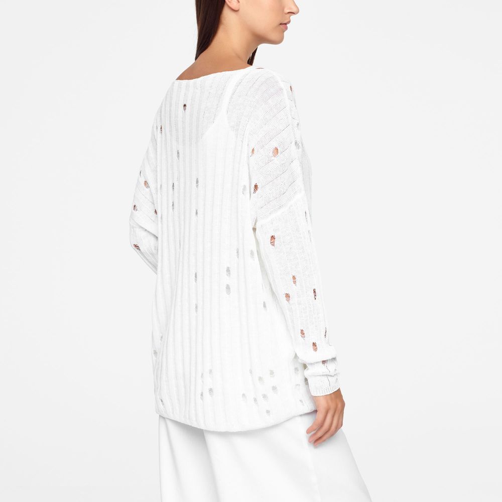 Sarah Pacini LEINEN-SWEATER - GELOCHT