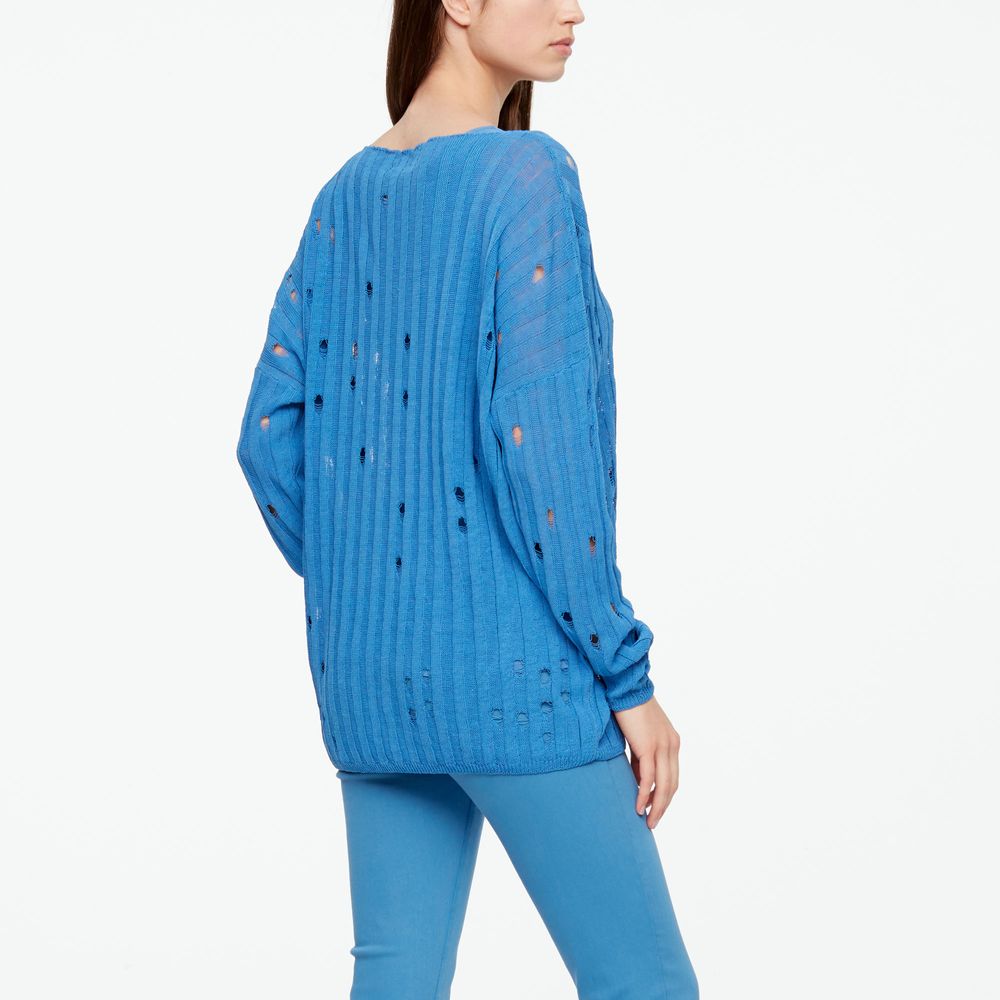 Sarah Pacini LEINEN-SWEATER - GELOCHT