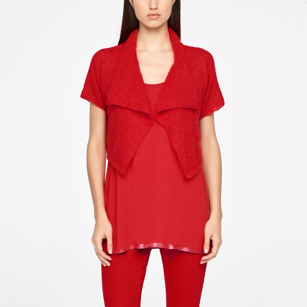Sarah Pacini KURZER CARDIGAN ULTRA-LEICHTES MOHAIR - KURZÄRMLIG