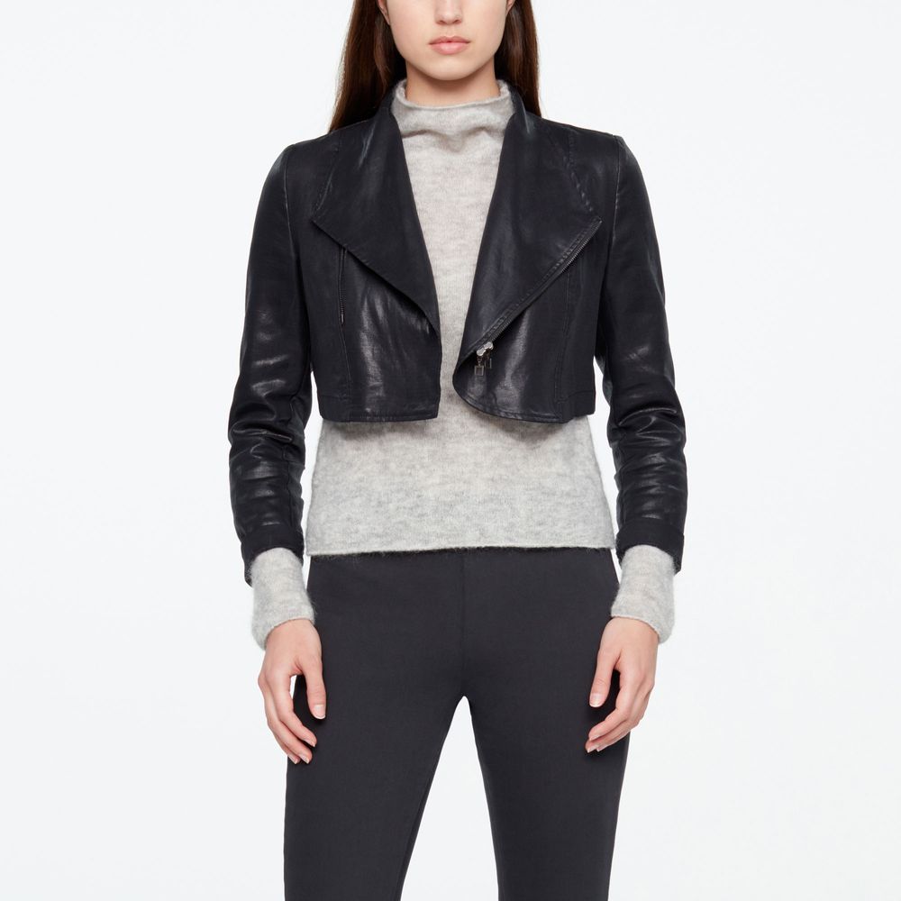 Sarah Pacini SHORT JACKET - LEATHER SHEEN
