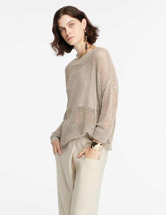 Long sweater - mesh knit