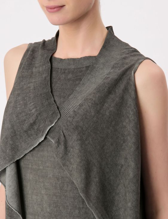Dark cotton sweater , twin set style by Sarah Pacini