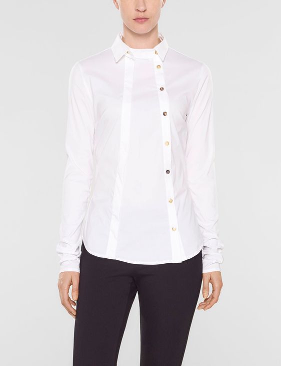 Écru FEMME T-Shirt coupe régulière Manches Longues Col Rond 3137156
