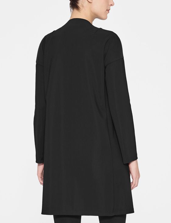Black polyamide long jacket by Sarah Pacini