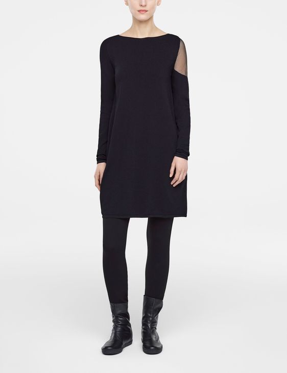 Black dress with translucent back by Sarah Pacini