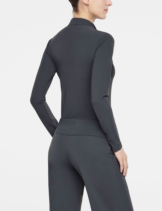 Écru FEMME T-Shirt Coupe Régulière Col Rond À Manches Longues 2891225