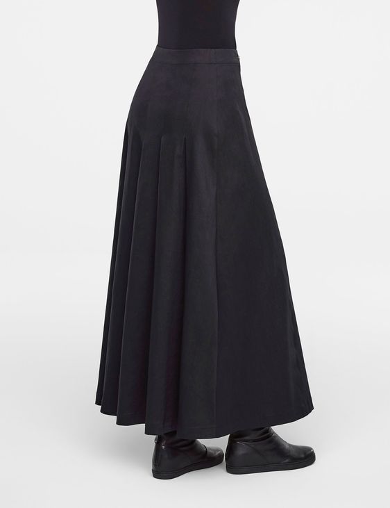 dynamisch goedkeuren mesh Zwarte lange rok, overslag design - Sarah Pacini