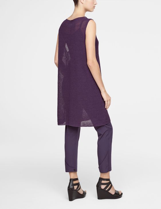 Purple semi-translucent linen dress by Sarah Pacini