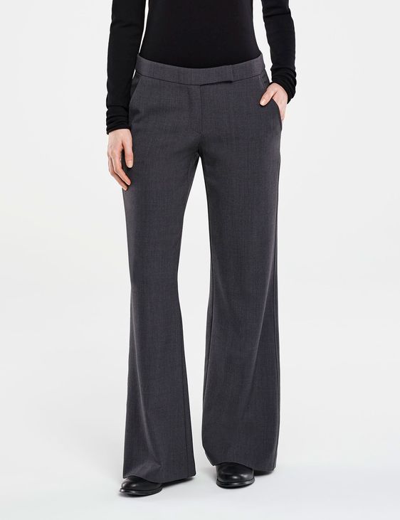 Grey polyester gabardine pants - audrey 