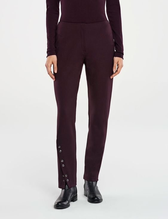 Purple slim pants - snap button slit by 