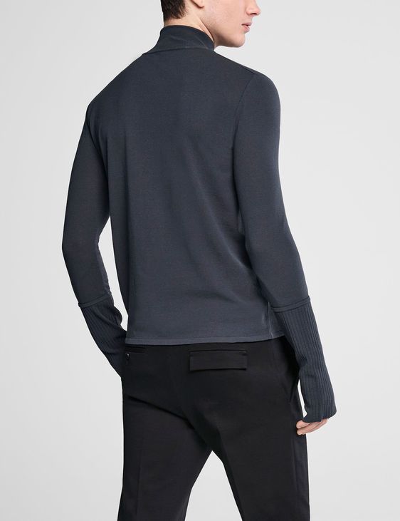 Abetteric Mens Multicam Long Sleeve Knitwear Pullover Turtleneck Sweater