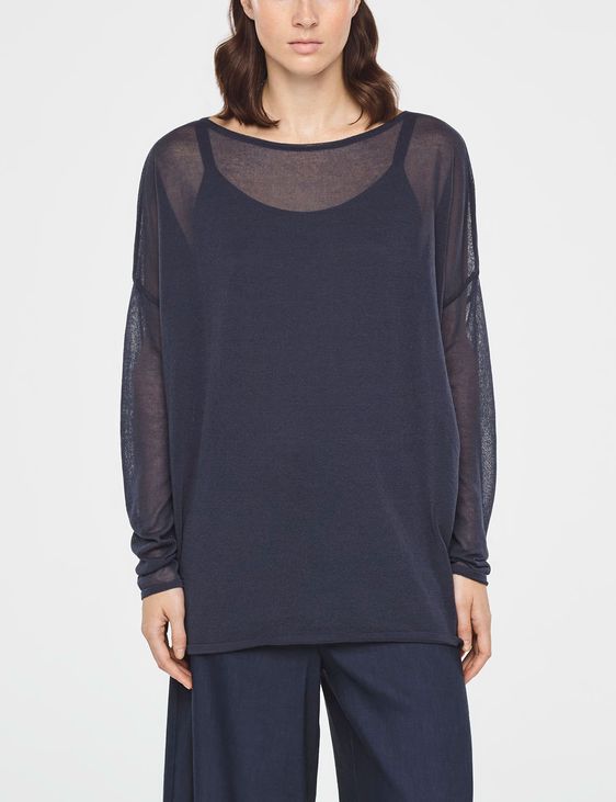 Blue light cotton sweater - full sleeves by Sarah Pacini