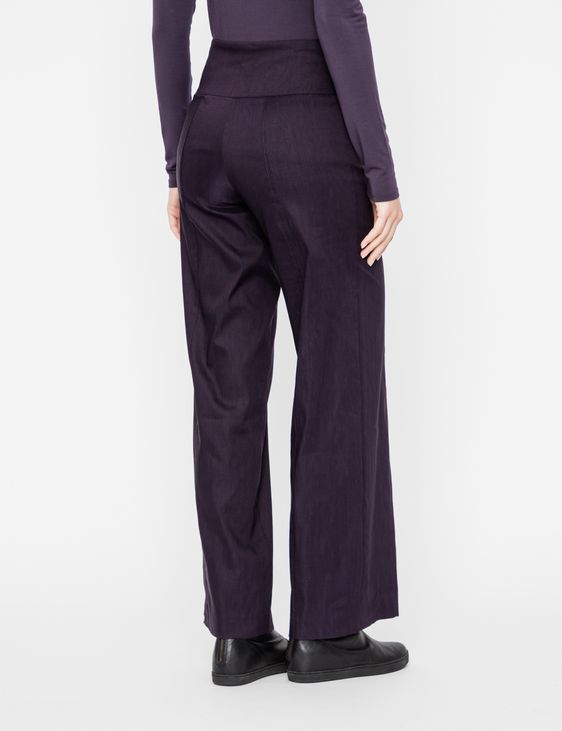 Pantalon Sarah Pacini - Fine Maille Violet Extra-long - Style Short Intégré - Taille ~36-38 - Occasion Très Bon état
