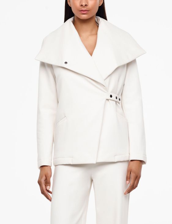 Gebroken witte jersey mantel Sarah Pacini