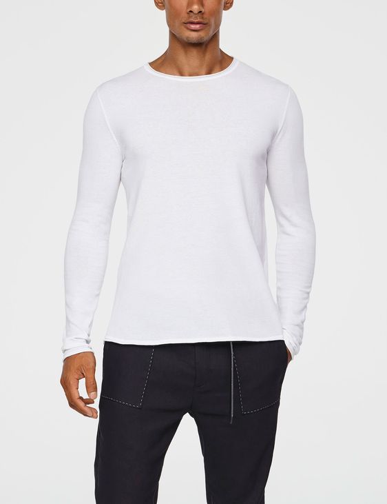 White cotton cotton sweater by Sarah Pacini