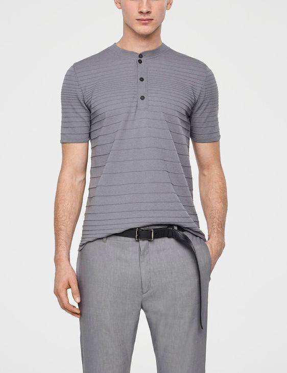 Cotton henley outlet sweater