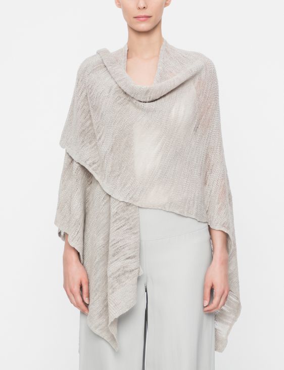 23SS HYKE LINEN PONCHO Size:1 / 8/25以降値上 Taupe linen linen poncho by Sarah Pacini