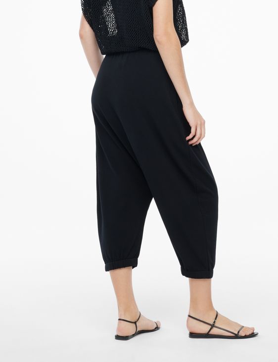 Black viscose sarouel pants by Sarah Pacini
