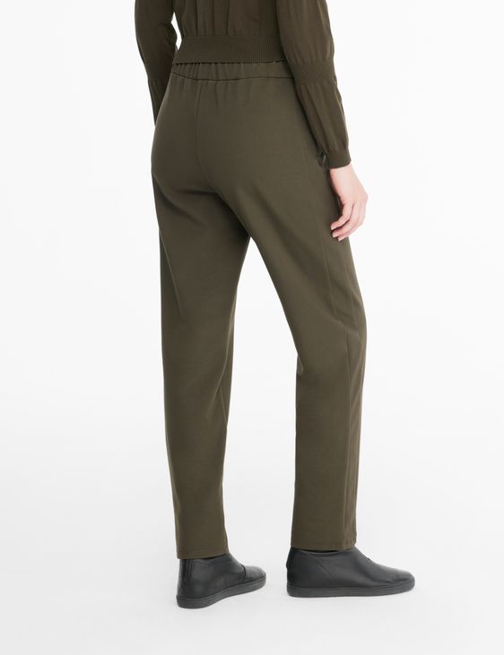 Green viscose tapered pants - jersey by Sarah Pacini