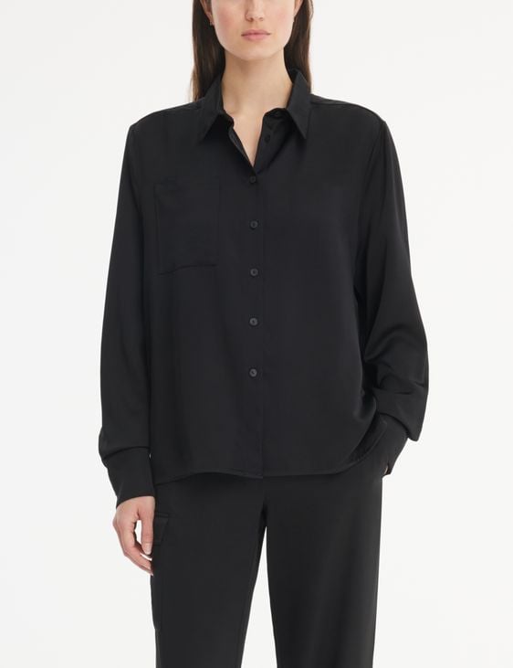 サラパチーニ sarah pacini シャツ Black viscose satin viscose shirt by Sarah Pacini
