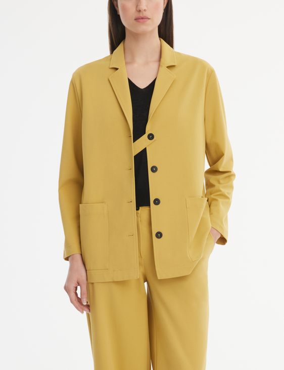 Mustard modal cotton jersey jacket by Sarah Pacini