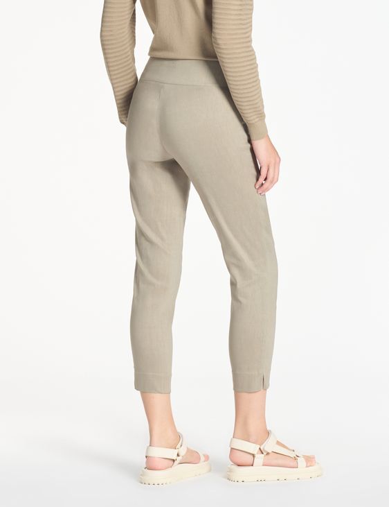 Taupe soumia pants – stretch linen by Sarah Pacini