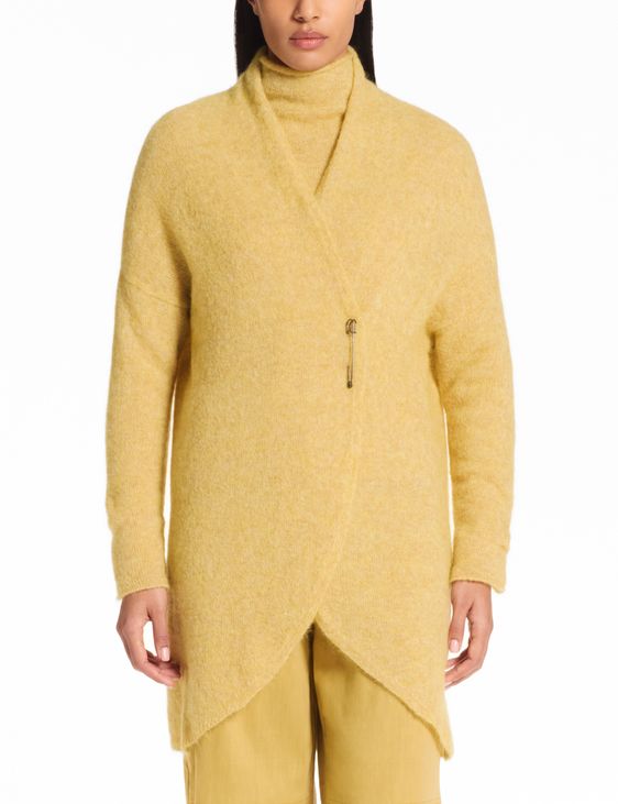 Yellow long cardigan – mohair-merino by Sarah Pacini