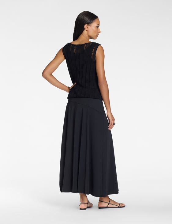 Black long skirt – asymmetrical by Sarah Pacini