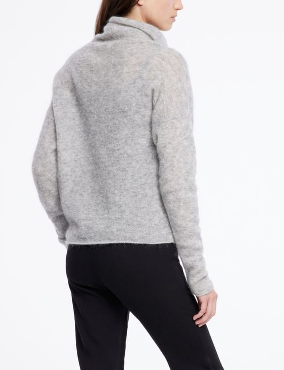 Pull court – mohair-mérinos Sarah Pacini Gris