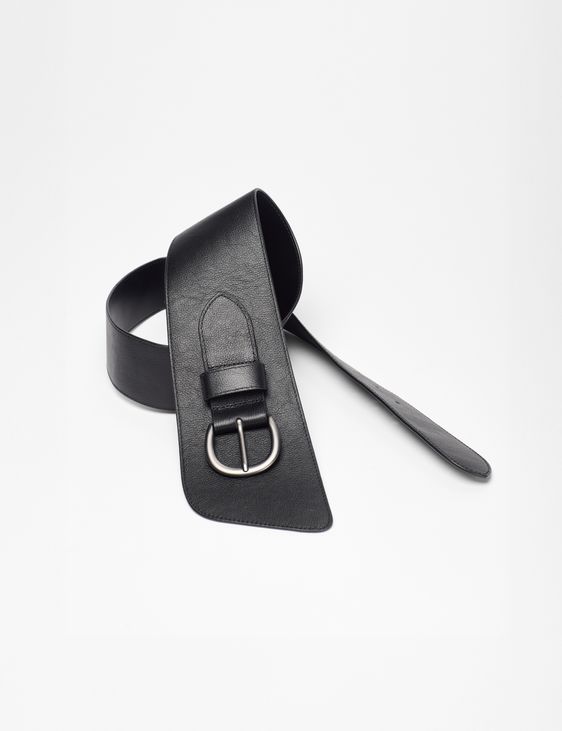 Sarah Pacini Black Leather Belt Black leather belt – straight edge by Sarah Pacini main image 3