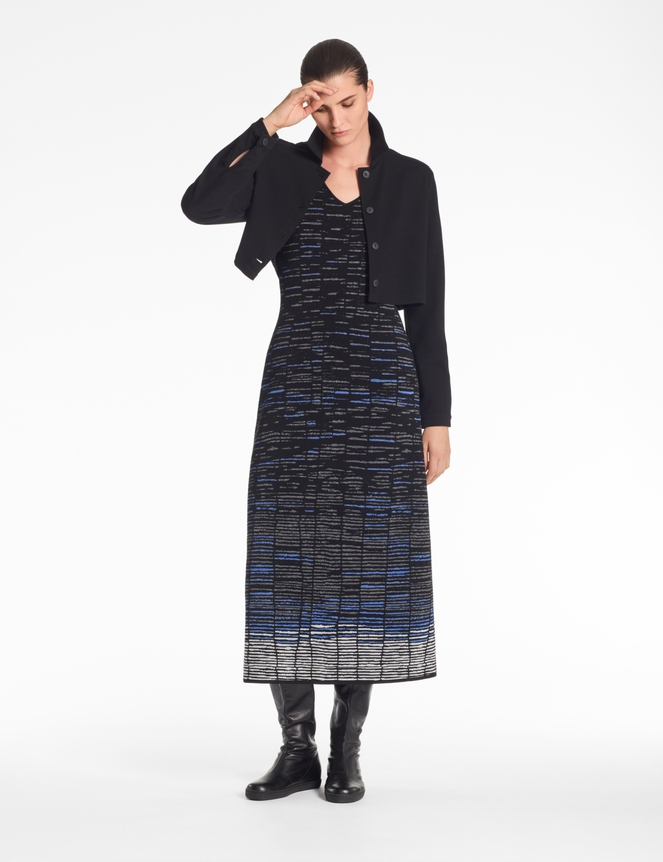 Robe Longue Noire Sarah Pacini Sans Manches - Taille 3 (42), Occasion Très Bon état, Fabriquée En Italie