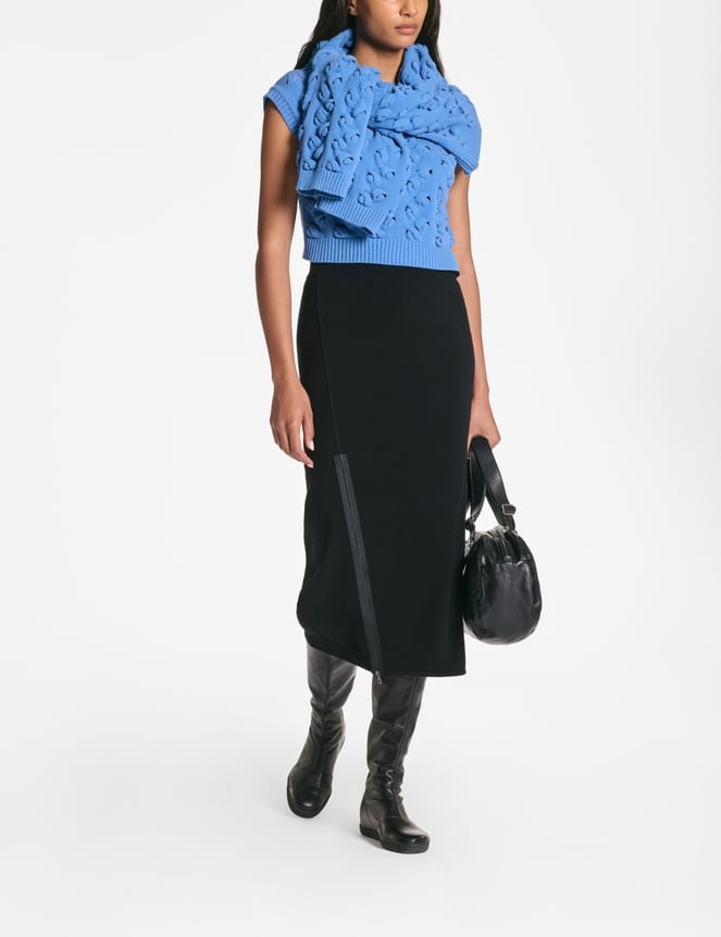 Cyan kort truitje – geknoopt Sarah Pacini