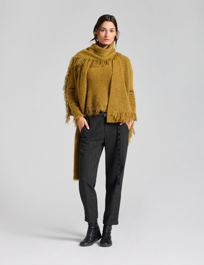 Yellow scarf – fringed mohair by Sarah Pacini