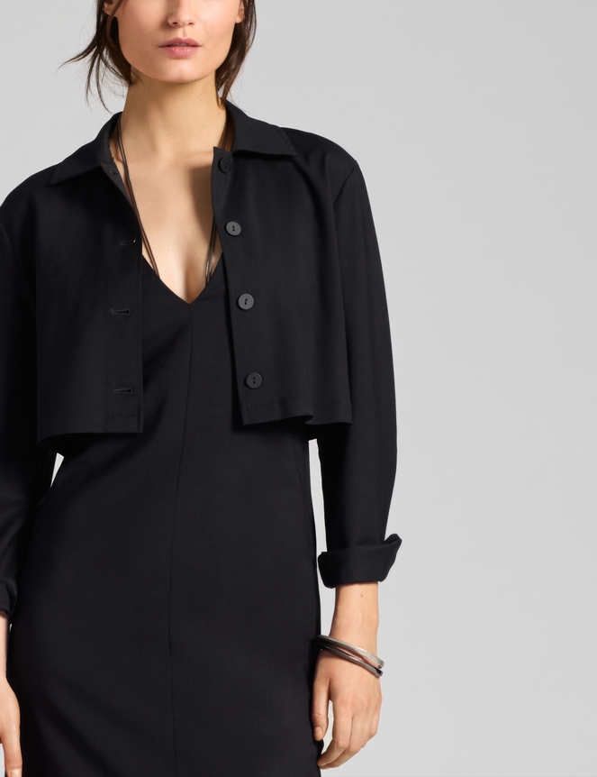 Black maxi-rok met bandjes – stretch gabardine Sarah Pacini