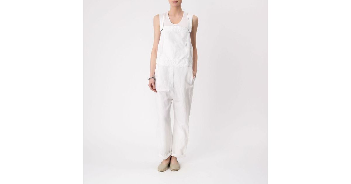 Pale linen linen overalls by Sarah Pacini